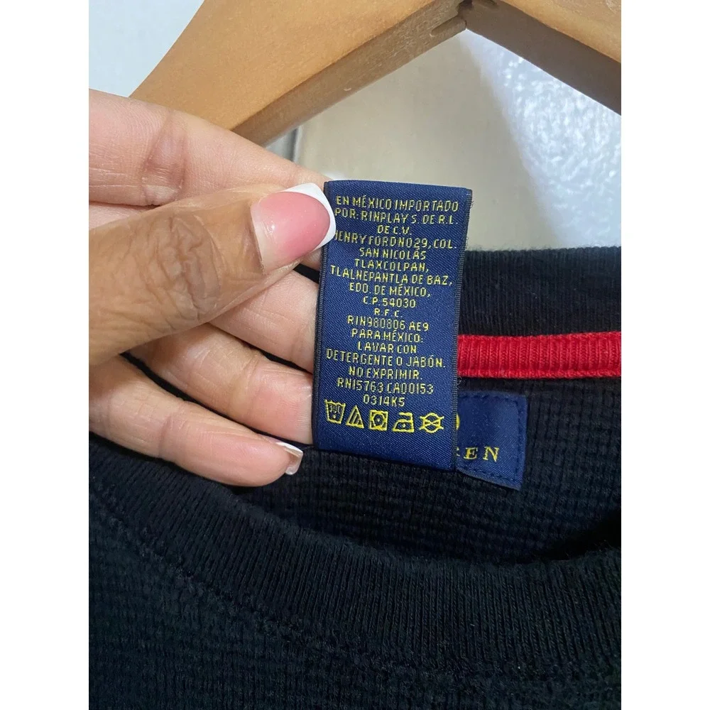 Polo Ralph Lauren Waffle Knit Thermal Mens Large Preppy Gorpcore Layering Basics